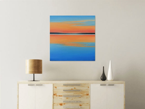 Orange into Blue - Colorful Abstract Seascape