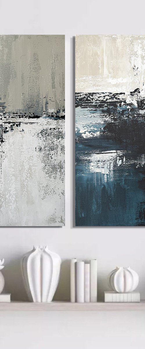 Shades of Indigo diptych set by Tatiana Malinovscaia