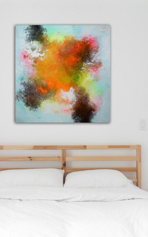 100x100cm /abstract painting / Ready to hang /  Episode 90 by Alex Senchenko
