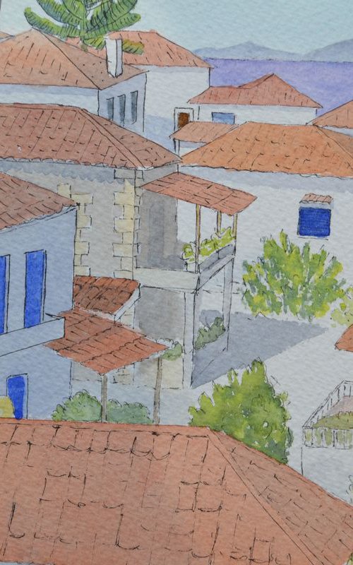 Mediterranean rooftops - Greece by JANE  DENTON