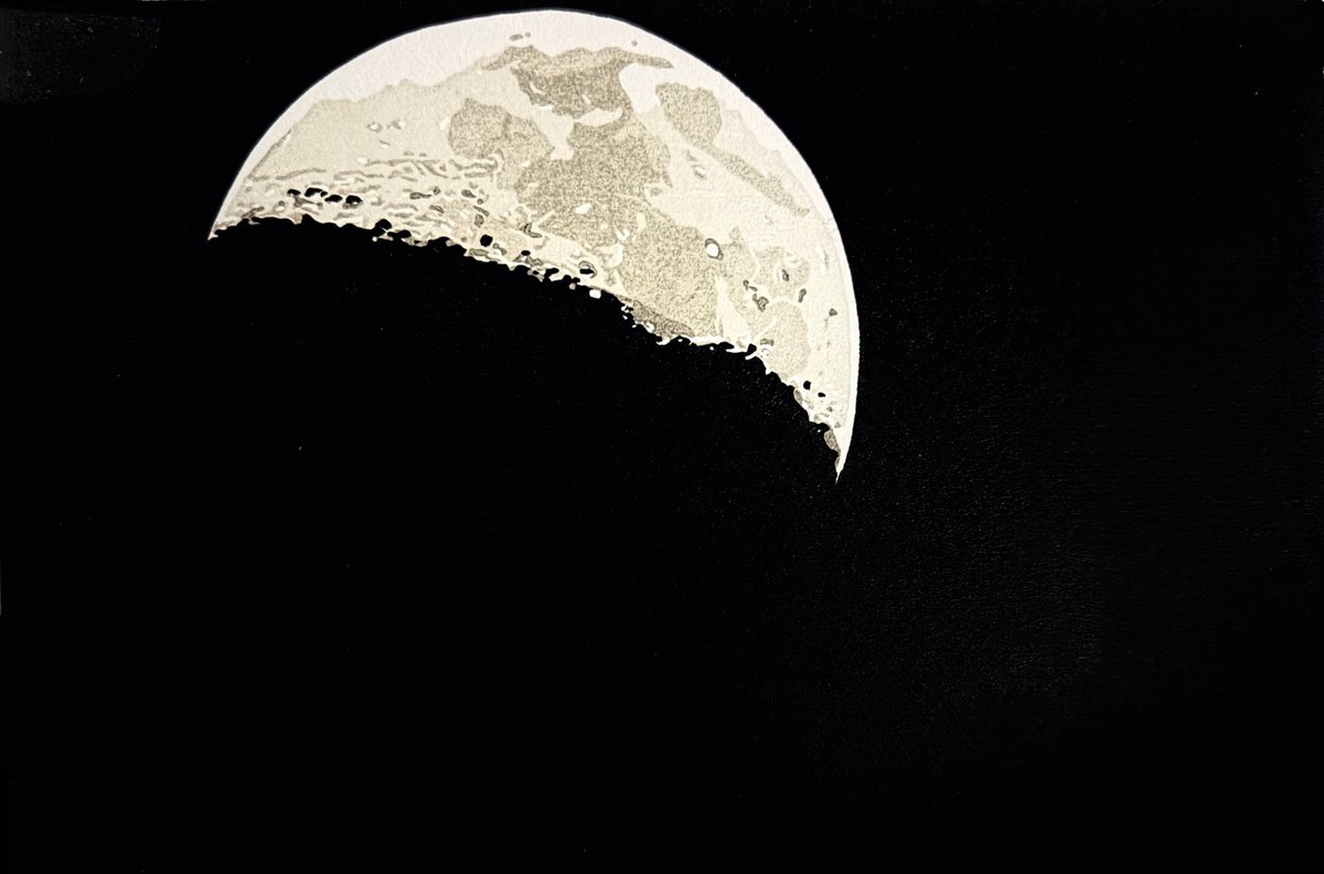 Photorealistic Linocut , Light Of The Moon By Kirstie Dedman, 14 X 10, Artwork For Sale On Artfinder