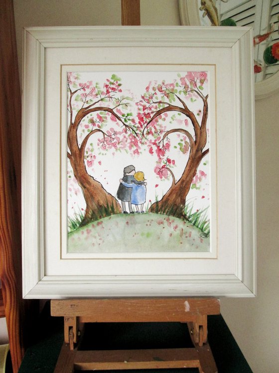 X Couple and Love Hearts Tree
