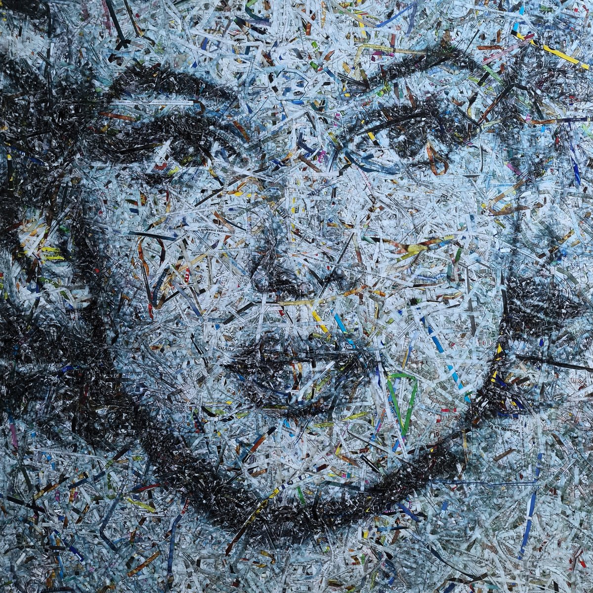 Impressionistic Portrait Collage By Alessio Mazzarulli, 33 X 33, Marilyn - 02 (N.708), Original Artwork
