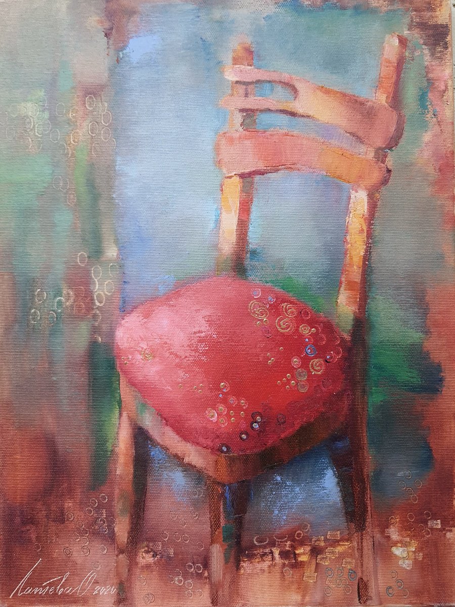 Oil Painting , Red Chair By Olha Laptieva, 12 X 16, Artwork For Sale On Artfinder