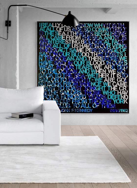 Love the sea No. 4222 blue typography