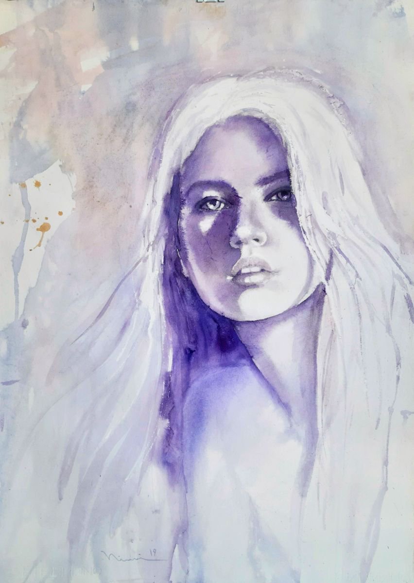 Lilac scratches by Ninni watercolors