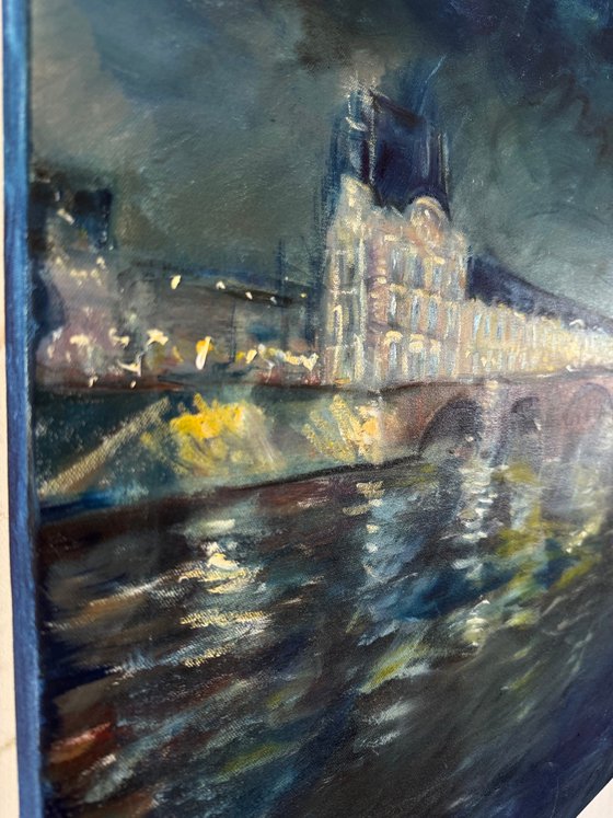 Louvre at night