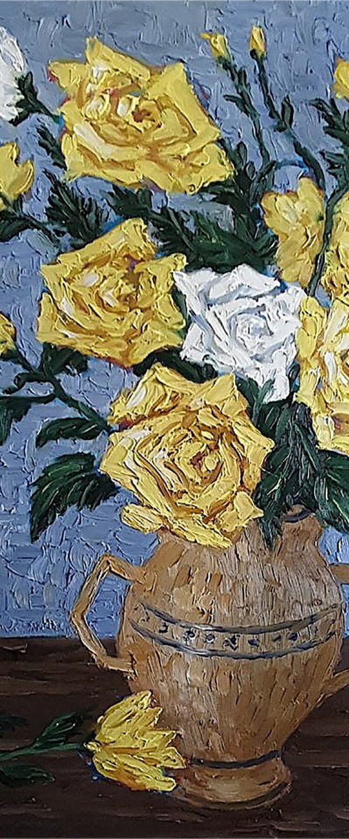 vase of yellow roses by Colin Ross Jack