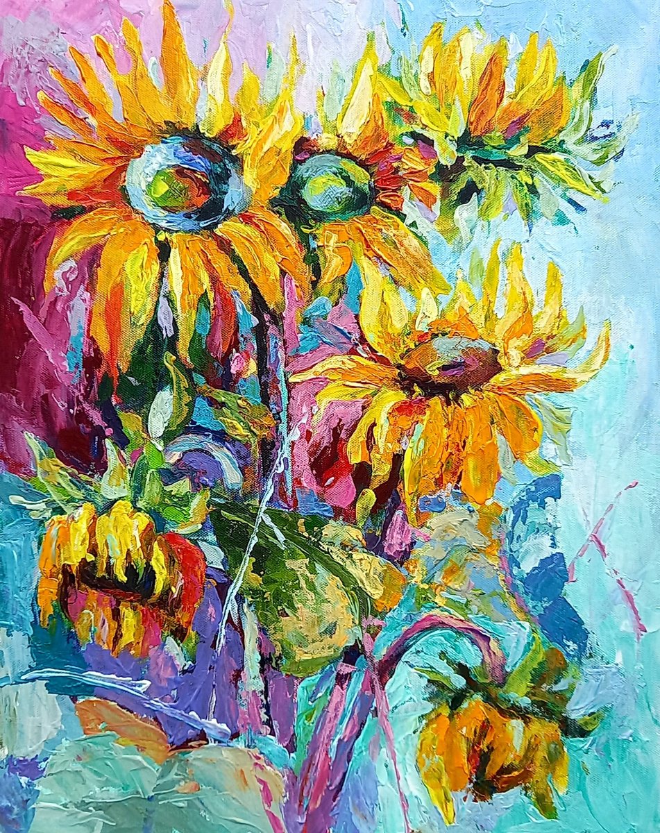 Sunflower By Kovacs Anna Brigitta, 16 X 20, Artwork For Sale On Artfinder