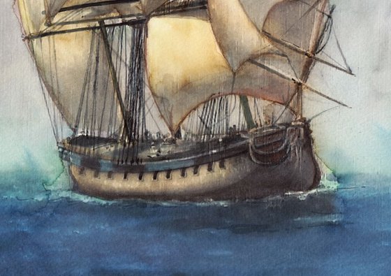 Old Sailing Ship in the Sea II