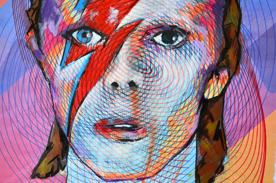 David Bowie - Ziggy Stardust - Vibrations Mixed Media Modern New Contemporary Art