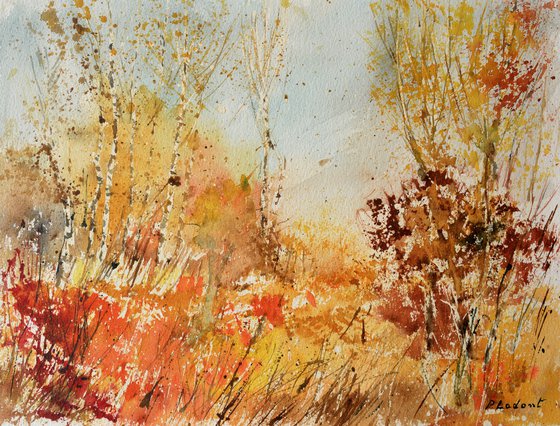 Autumnal colours - watercolor