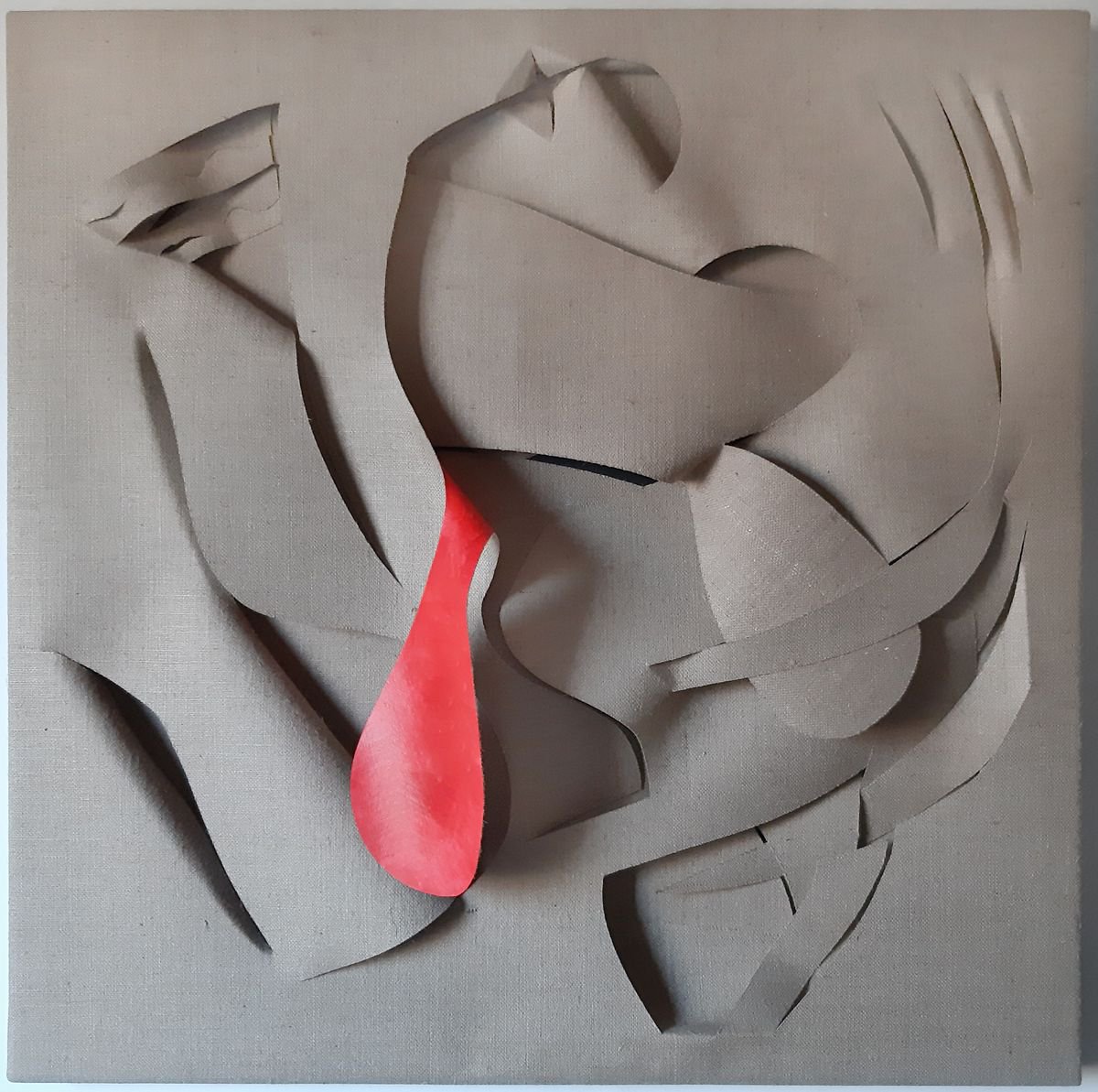 Surrealistic Abstract Acrylic Painting By Stefano Mazzolini, 35 X 35", Tt2E1, Original Artwork