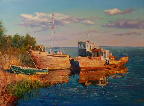 River boats by Eduard Panov