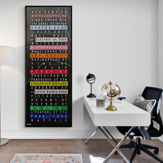 On Mayfair 160cm x 60cm Textured Urban Pop Art