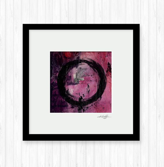 Mixed Media Enso 33 - Collage Zen Circle Painting by Kathy Morton Stanion