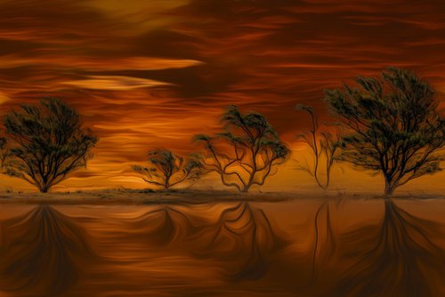 Orange Sunset II by Dr Martín Raskovsky