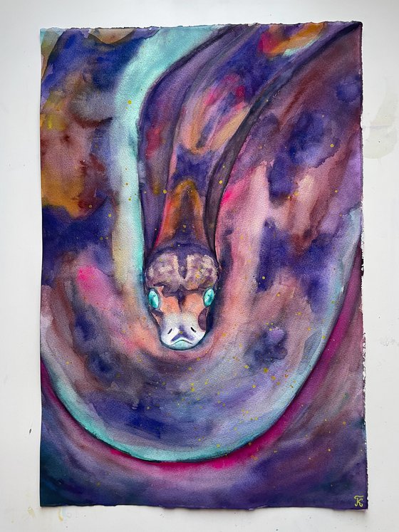 Snake Watercolor Painting