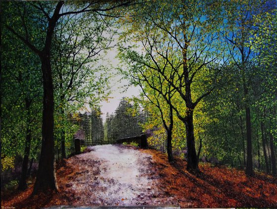 A Bridge Through Delamere Forest  92cm x 122cm