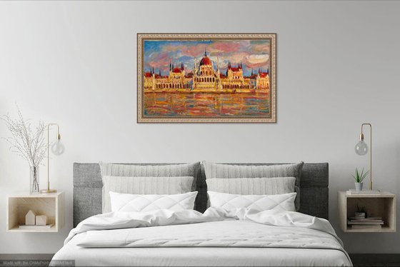 Budapest - Cityscape. Hungary - Architerture parliament - 60x100