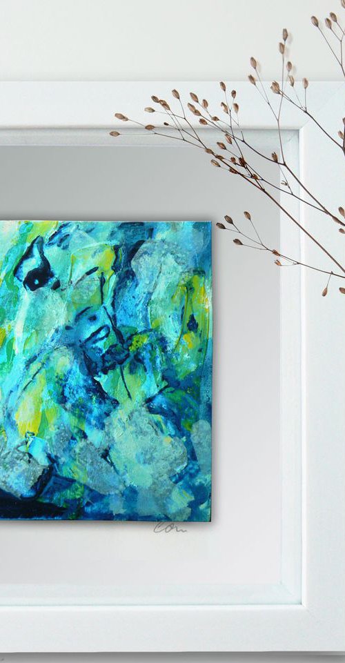Framed ready to hang original abstract - Wave by Carolynne Coulson