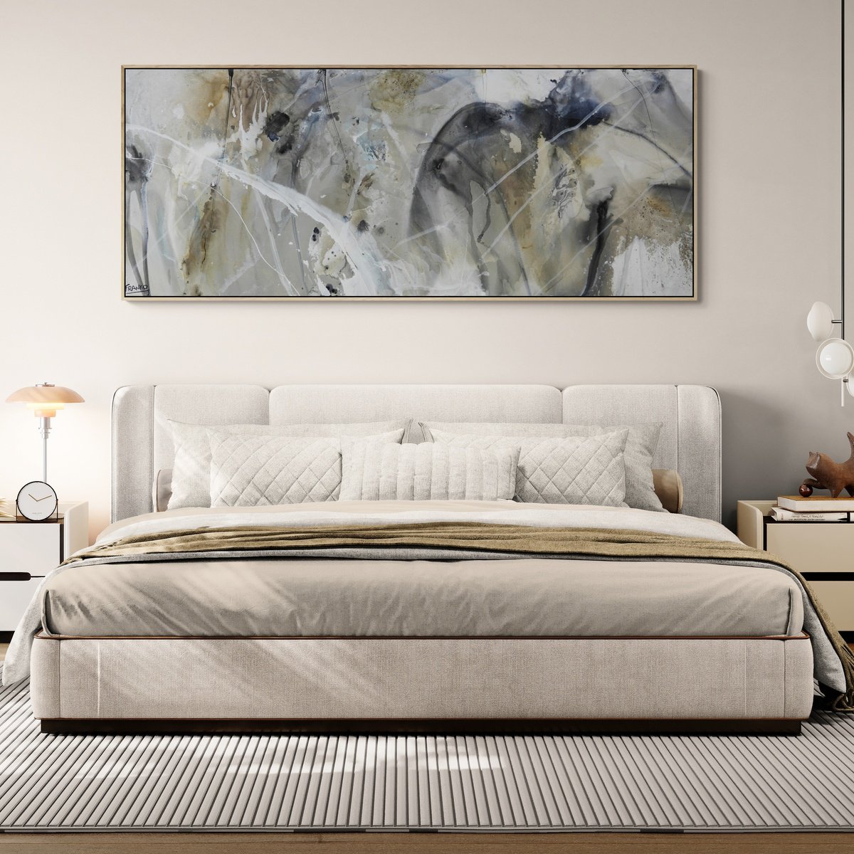 Abstract Acrylic Painting By Franko, 79 X 31, Refined 61, Original Artwork