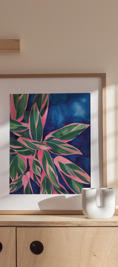 Calathea Triostar Painting 2 by Ana Mogush