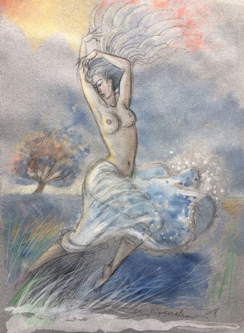 Dancing under a clearing sky by Phyllis Mahon