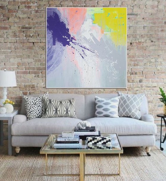 Abstract painting Mix my drsires / original / 90×90 cm / Free shipping