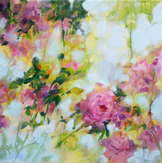 Roses - Baroque Floral Painting on canvas - ready to hang
