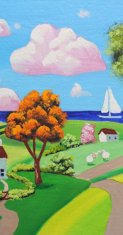 red post box 10" x 8" by Gordon Bruce