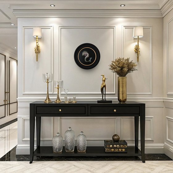 Nimue, mermaid circular oil painting