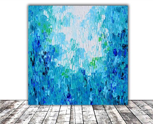 Relief Blue 8 - Large Pallet Knife Painting by Soos Tiberiu