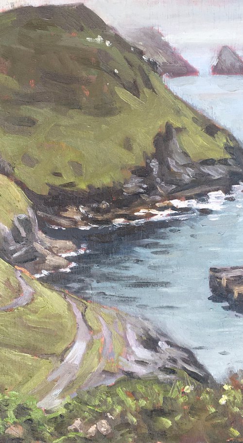 Boscastle, misty day by Louise Gillard