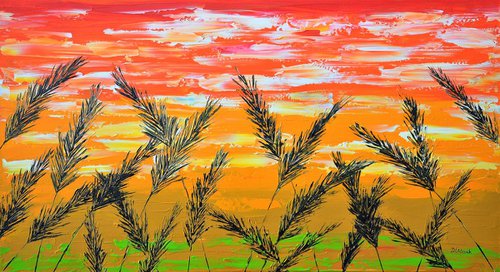 Grass in Gold 90x50cm by Daniel Urbaník