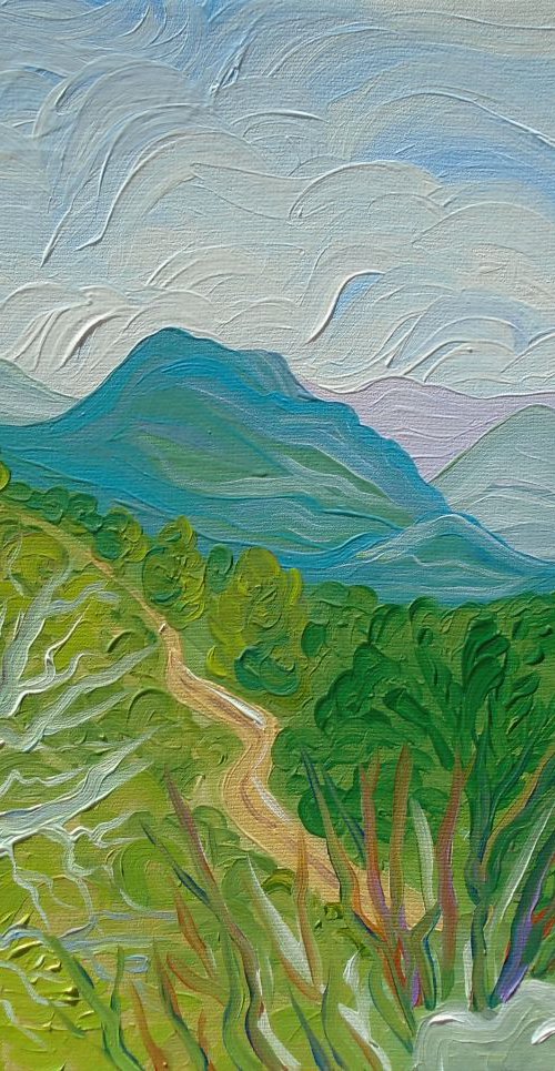 Valencia Landscape, mountain view near La Drova by Kirsty Wain