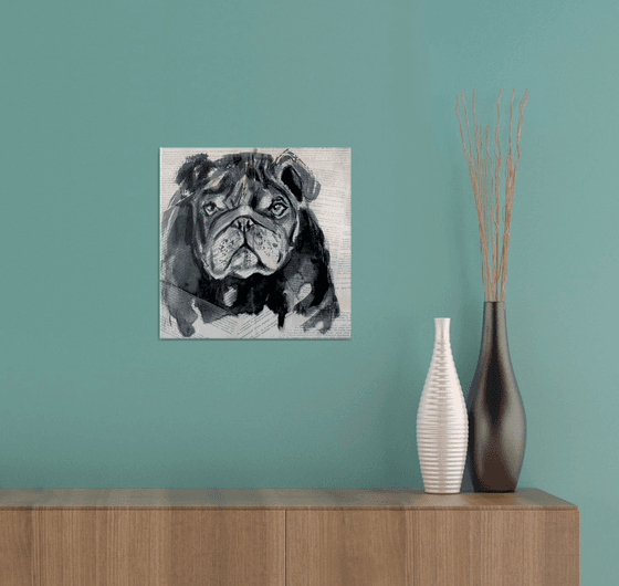 PORTRAIT OF BULLDOG II  /  ORIGINAL PAINTING