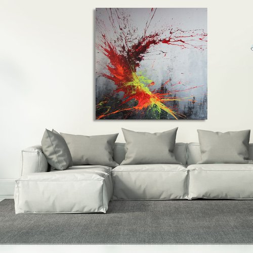 Twisting Fire II (Spirits Of Skies 100125) (100 x 100 cm) XXL (40 x 40 inches) by Ansgar Dressler