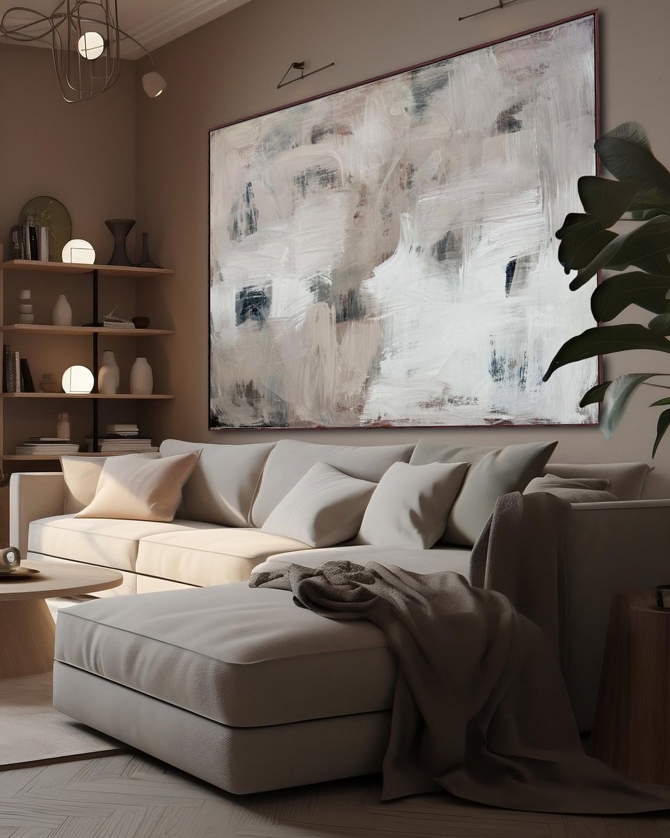 Abstract Acrylic Painting By Omar Obaid, 59 X 47", Good Intentions 4, Original Artwork