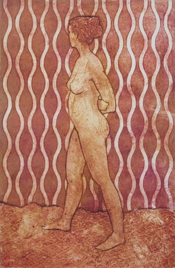 Standing female nude varied edition print of 6