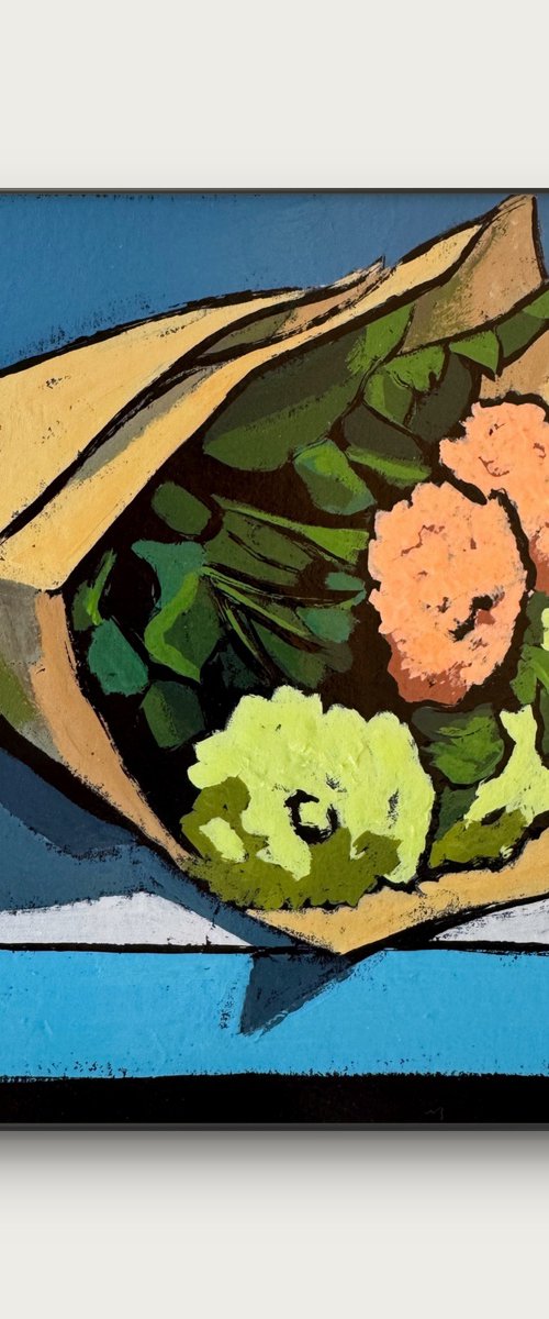 Flowers Bouquet - Acrylic Painting by Daria Baklykova