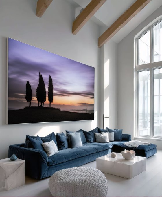 Tuscan cypress trees circle