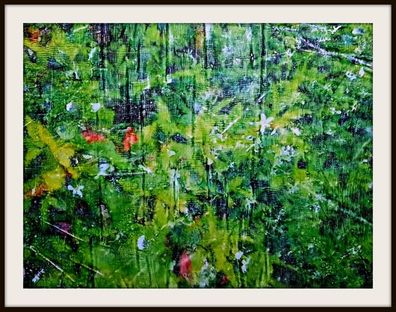 Welcome Spring (n.303) - 77 x 58 x 2,50 cm - ready to hang - mix media painting on stretched canvas