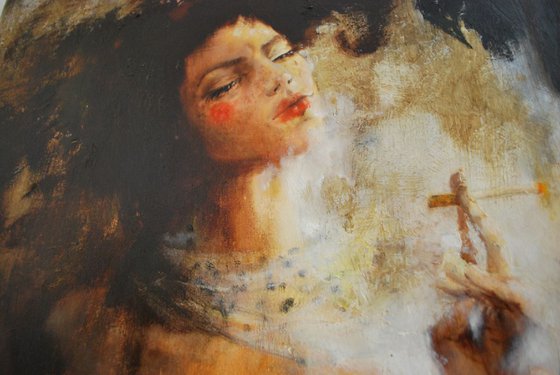 Rest - woman portrait, oil on canvas 60x80