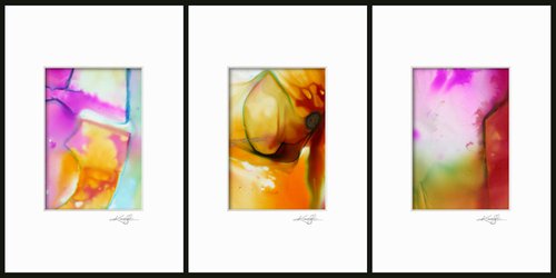Abstract Collection 3 - 3 Small Matted paintings by Kathy Morton Stanion by Kathy Morton Stanion