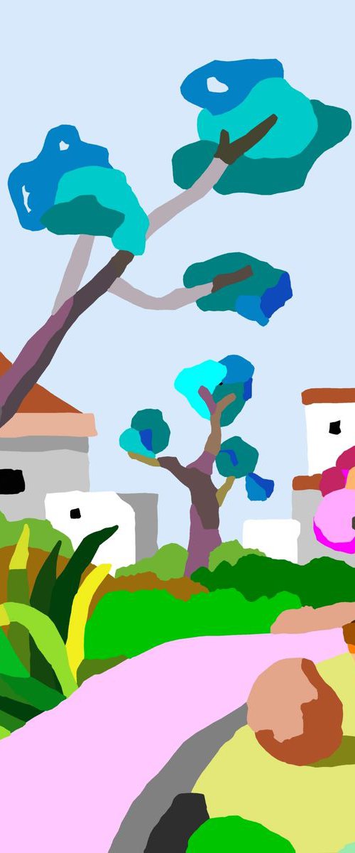 White houses  (pop art, landscape) by Alejos