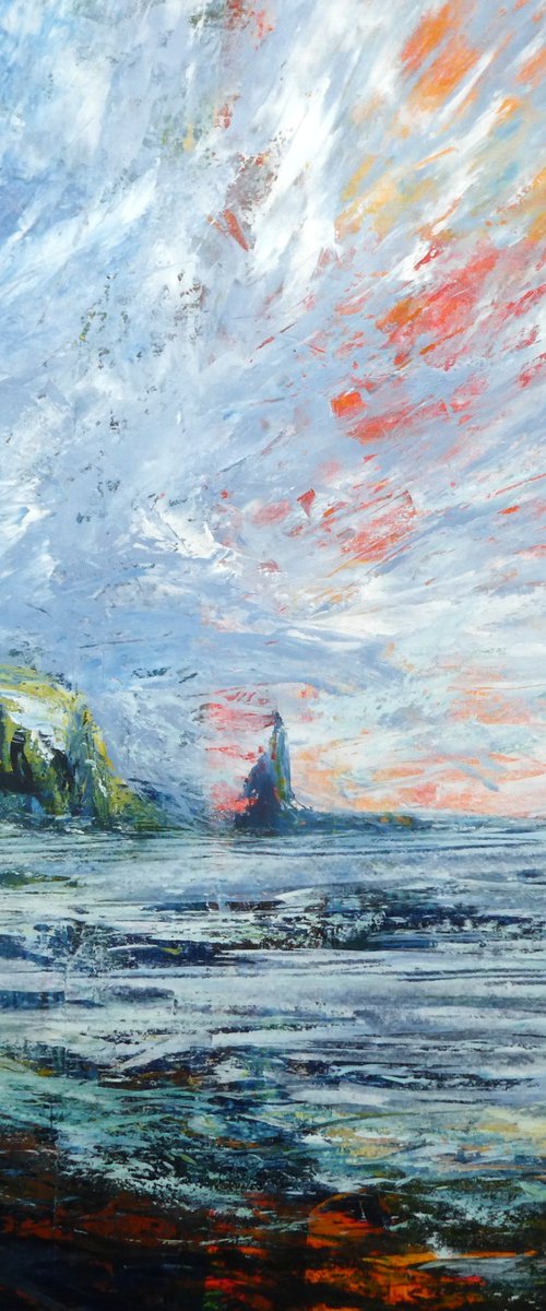 Rocky Devon Coastline by oconnart