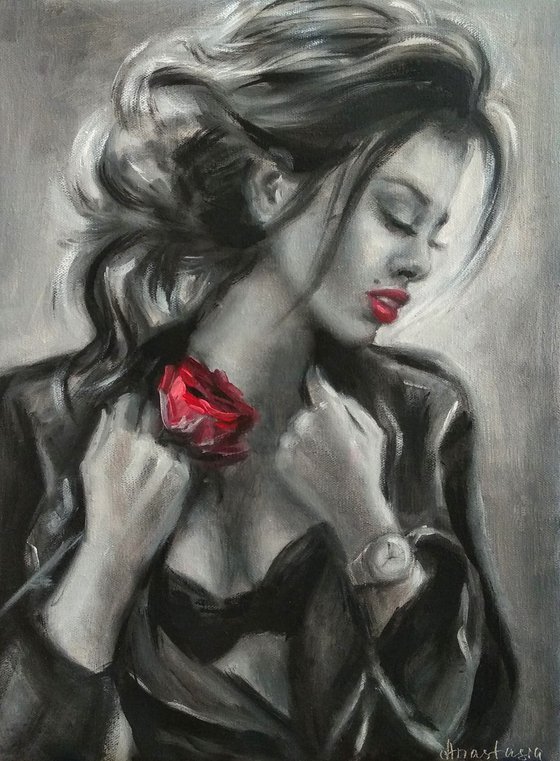 Red rose and black passion