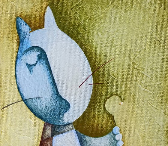 The cat (16x25cm, acrylic/canvas, ready to hang)