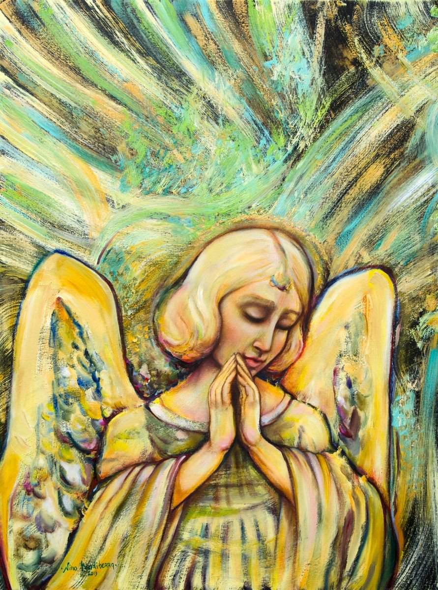 Impressionistic Portrait Oil Painting By Nino Ponditerra, 24 X 31", Angels And Neurons. Diptych, Original Artwork